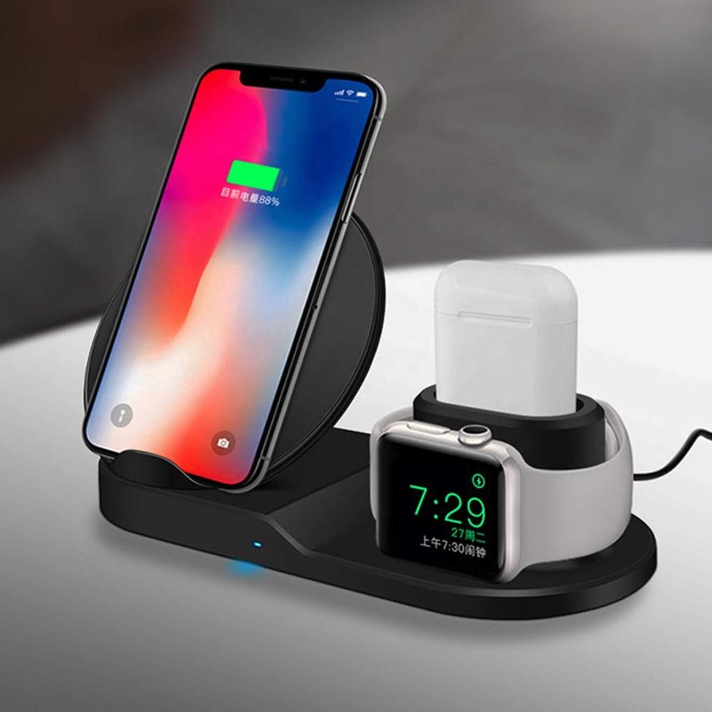 Factory Price Fantasy 10W Wireless Charger 3 in 1QI Station Fast Wireless Charger Stand For Mobile Phone For iwatch For earphone