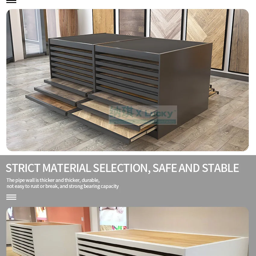 Double Row Drawer Display Tile Marble Granite Stone Showroom Sample