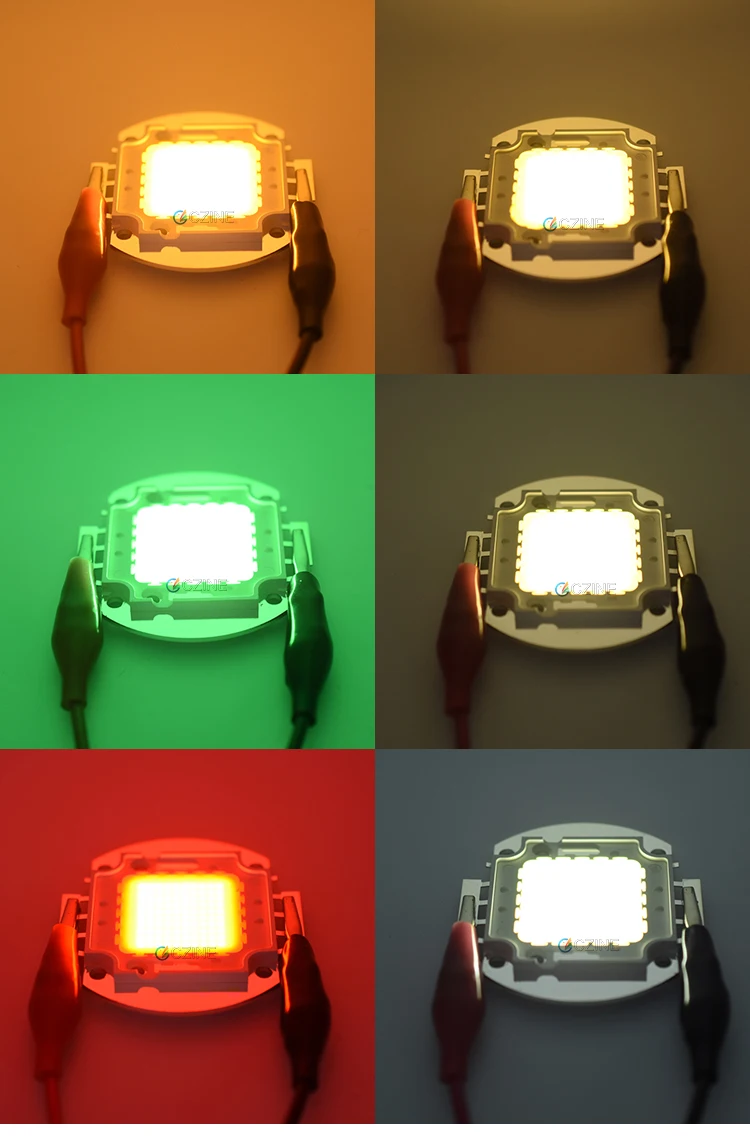 Czinelight Manufacturer Cob Led Chip 10w 20w 30w 50w 100w Watt 12v 30-34v High Power Led Chip Rgb White Red Blue Customi