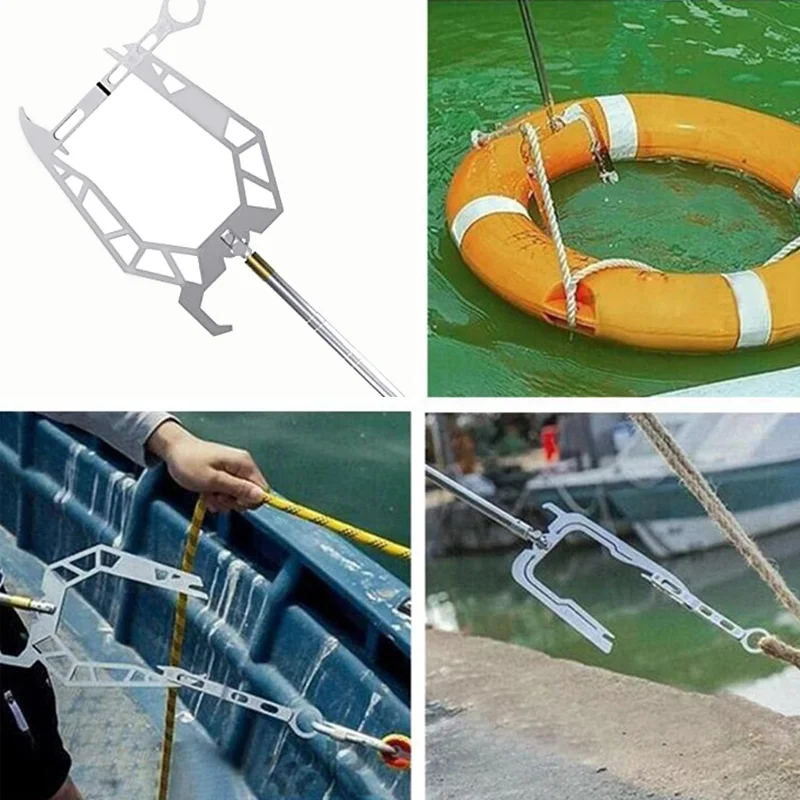Mooring Rope U Type Threader Boat Hook Threader Carbon Fiber Telescopic Fishing