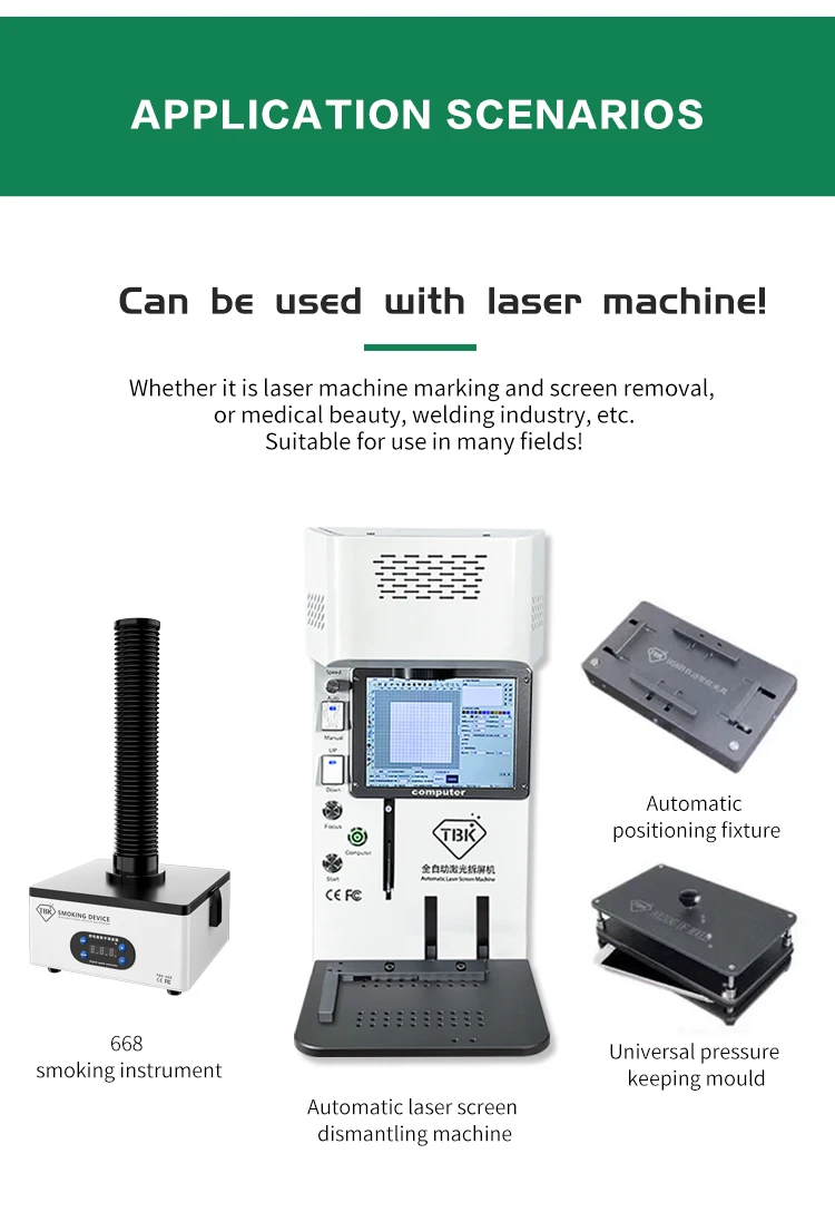 TBK 668 Mini Smoke Purifying Filter for Laser Machine Portable Fume Extractor for Mobile Phone Repair  Soldering Welding