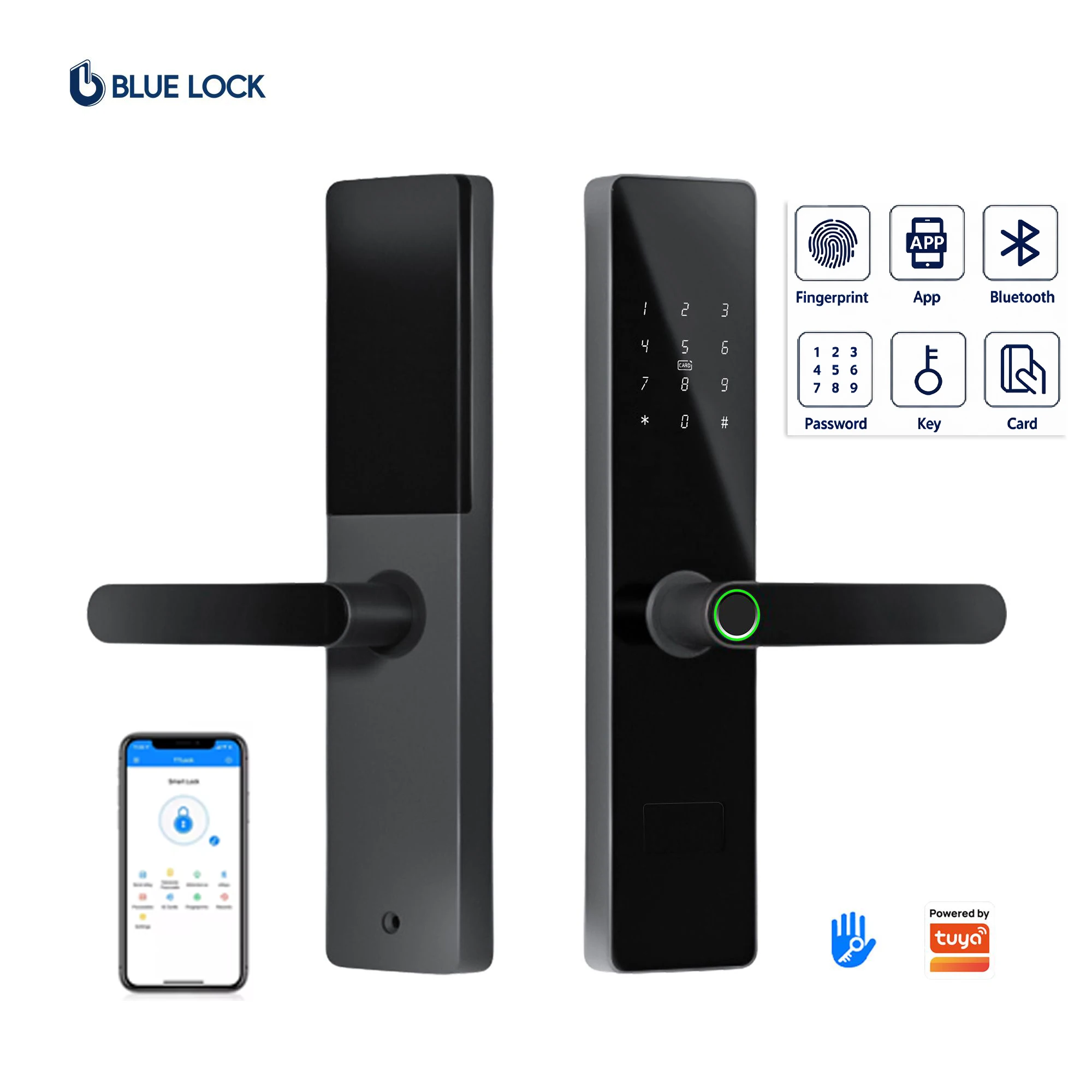 Bluelock F17 TTLock Smart Door Lock 6085 Mortise Remote Control Tuya WiFi Biometric Fingerprint Keyless Entry Lock for Office