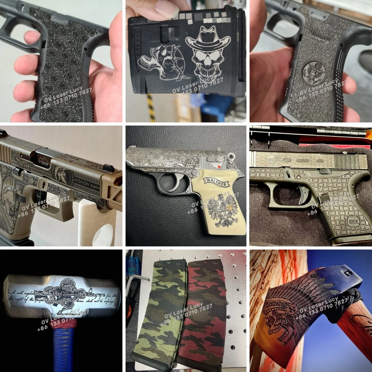 Lightburn Laser Metal Engraving Machine to Engrave Serial Number on Steel Pistol Laser Engraver for Firearms Pistol Slide