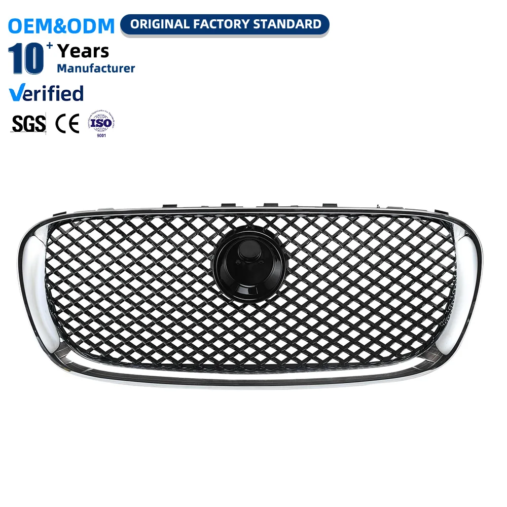 New Rigenstar ABS Material OE C2Z148921-A Chromed Frame Gloss Black Mesh Grille for XF2008-2011