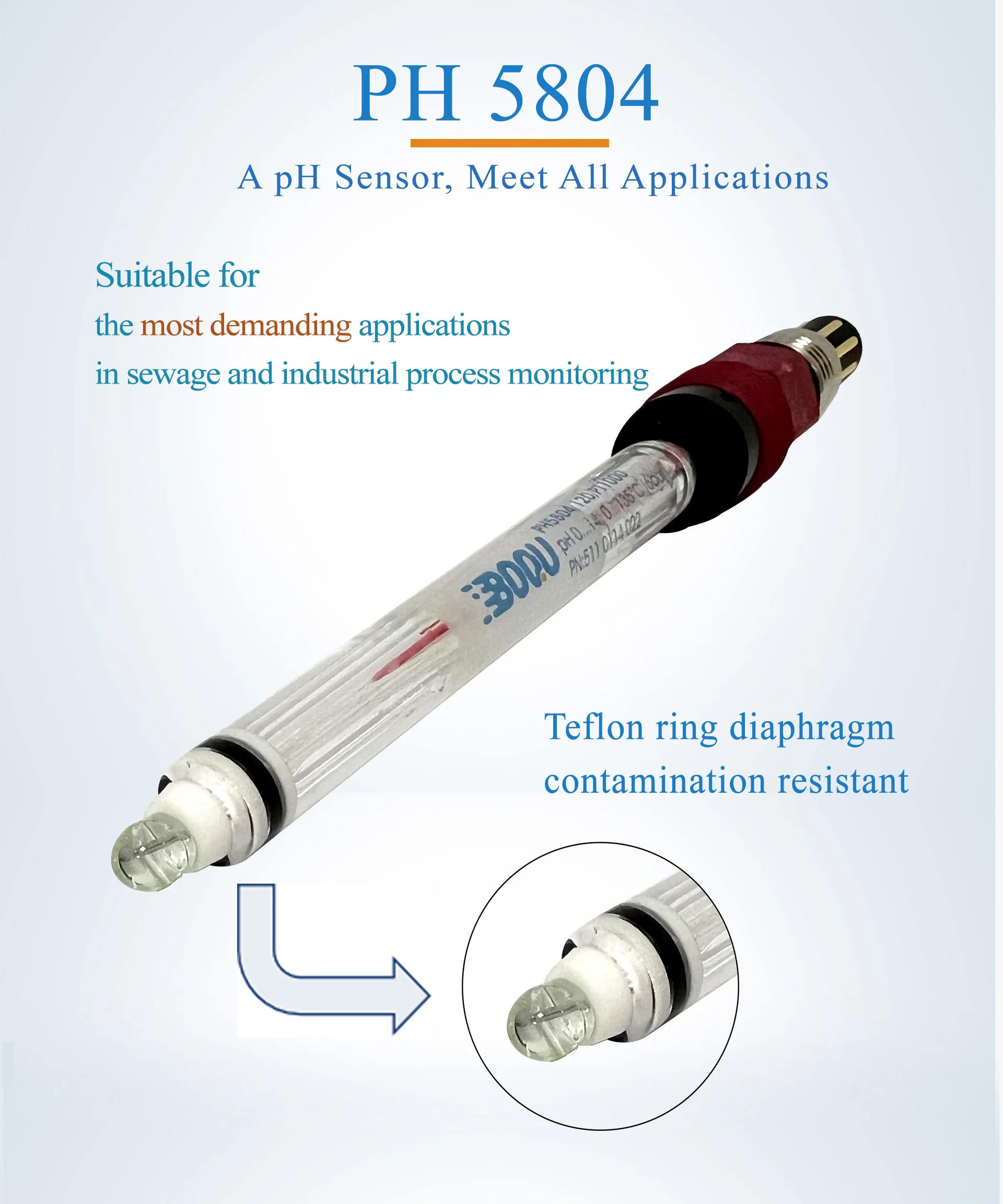 Ph5804 Ph Orp Electrode Industrial Wastewater Monitoring Two-cavity ...