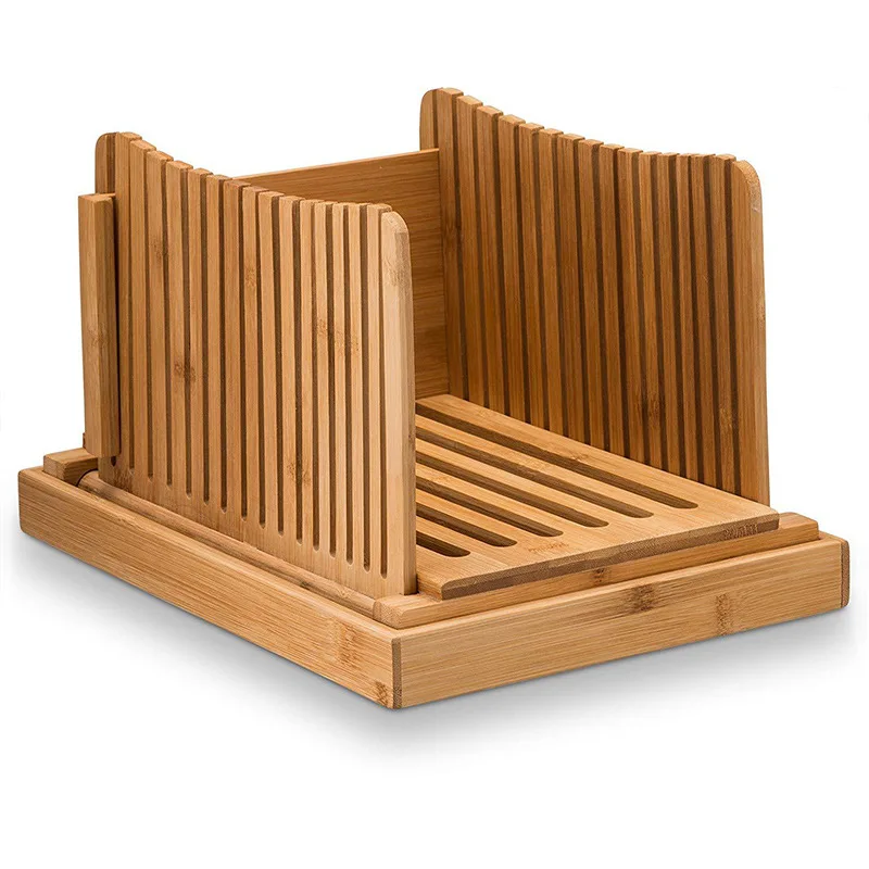 High Quality Bamboo Bread Slicer for Homemade Bread Use Family Gift  with Adjustable Width Bread Slicing Guides