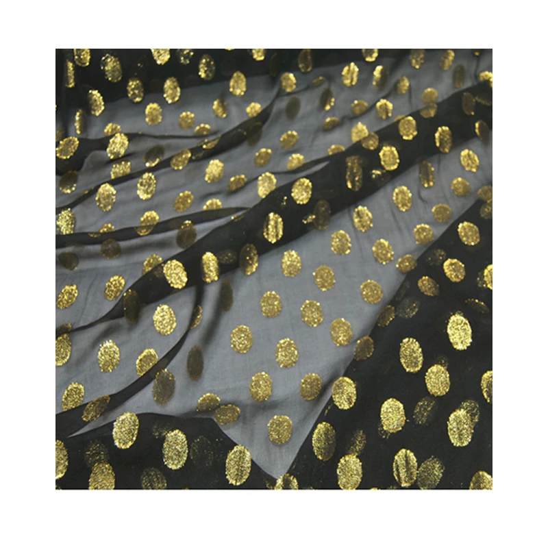 100% Pure Silk Jacquard Brocade Fabric Chiffon Lurex Black Metallic Woven Plain Dyed Lightweight Anti-UV Dresses Weddings
