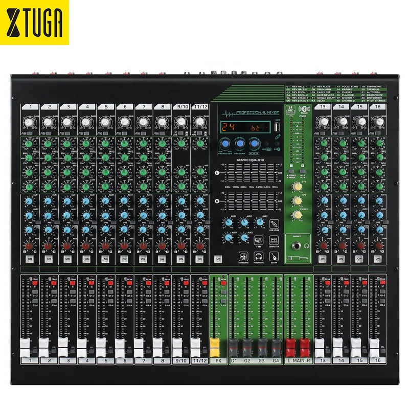 Xtuga Qmx162 24dsp Dual 7-segment Equalizer Usb Bt 16 Channel Stage Ktv  Professional Audio Mixer - Buy Audio Recording Digital Mixing  Consoles,Audio Console,16ch Dj Usb Mixer Product on Alibaba.com