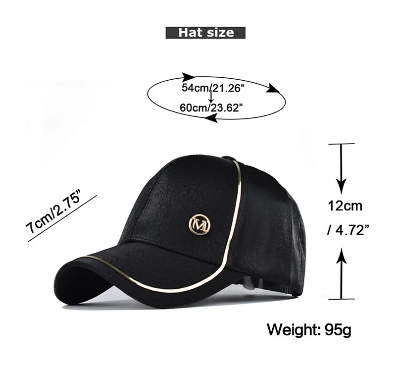 Fashion Custom Visor Sun Hat Leisure Adjustable Satin Lined Baseball Cap Women Summer Silk Satin Snapback Caps