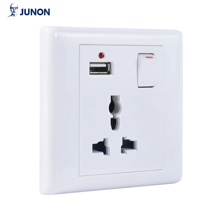 Simple Design Wall Switch Socket 13A Multi Socket With USB Charger