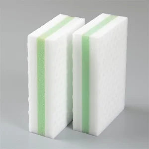 Wholesale Double Sided Nano Sponge Melamine Absorbent Kitchen Cleaning Magic Sponge with PU for Bathroom Use