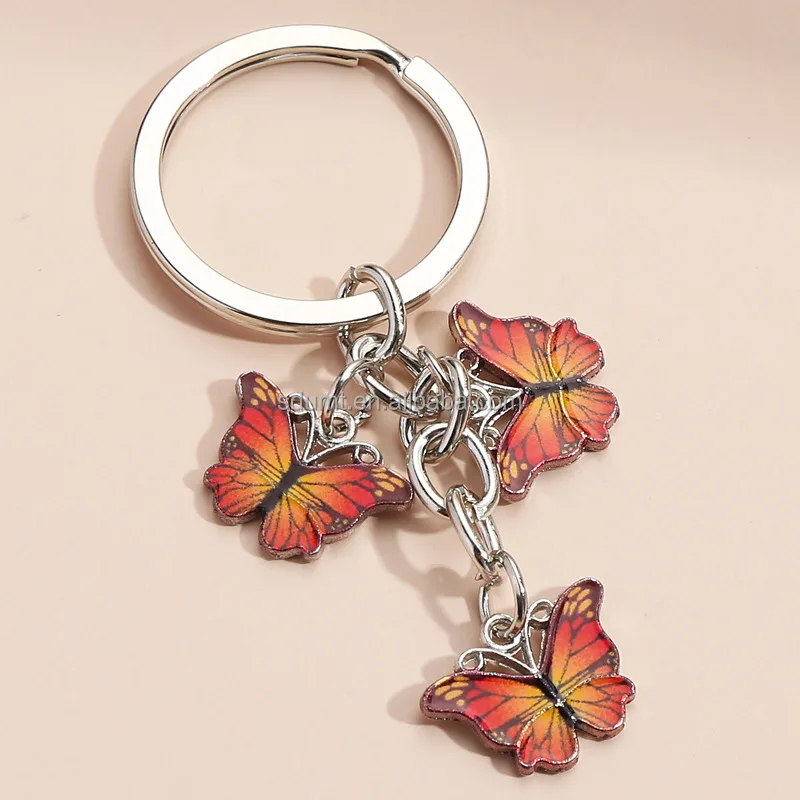Car Key Women Bag Accessories Jewelry Colorful Enamel Butterfly ...