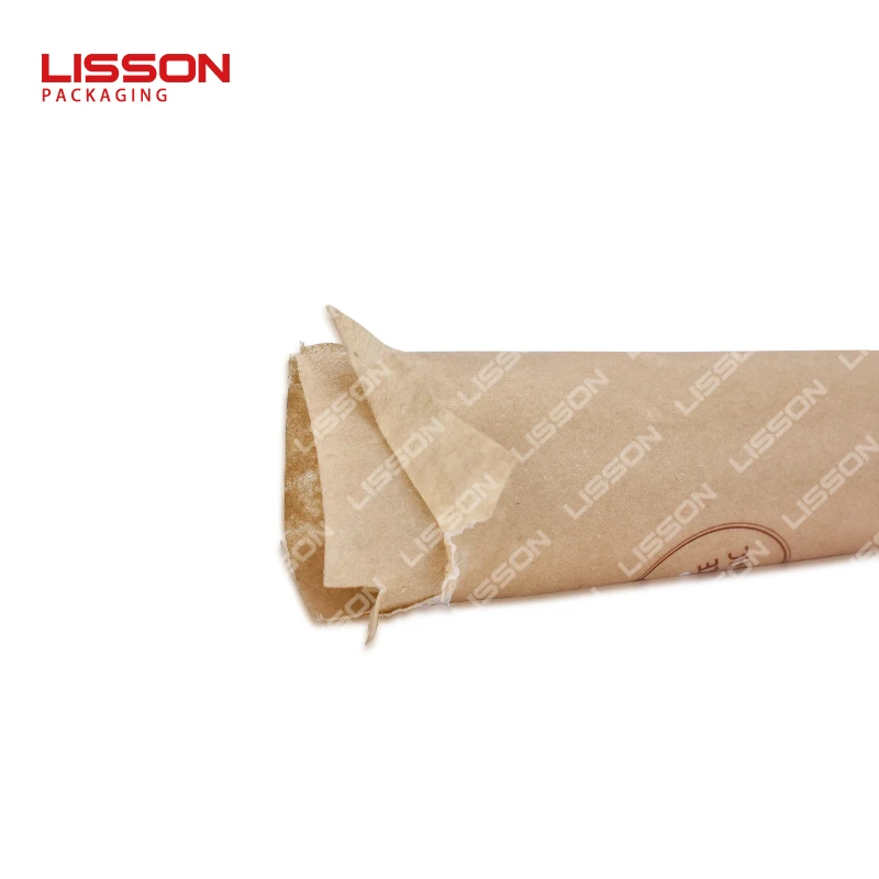 Eco Friendly 100ml Cosmetic Hand Cream Tube Kraft Paper Facial Cleanser Tube Packaging With Custom Printed