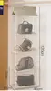 Almacenamiento de bolsos beige, organizador de 4 niveles con bolsa colgante 3D.