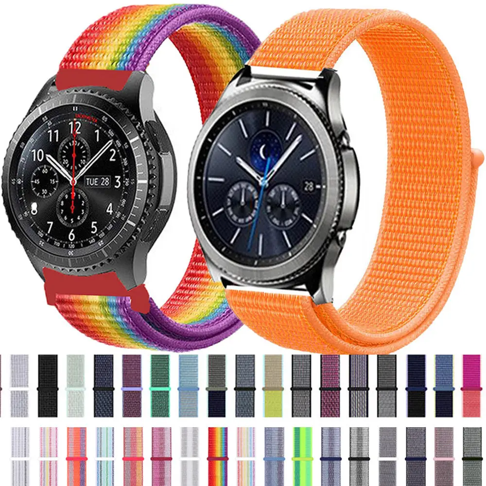 colorful woven classic sport 20mm 22mm soft nylon watchband for