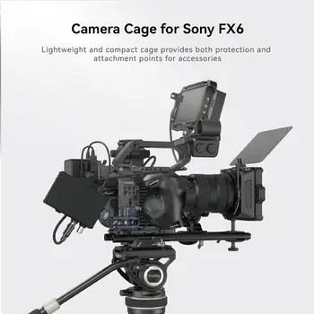 SMALLRIG Camera Cage Kit for Sony FX6, Compact FX6 Cage with V-Mount Battery Plate for Tripods/Handheld/Shoulder Shooting -4124 detail image