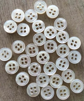 Four Holes Natural White Mother Of Pearl Shell Button With Rim For ...