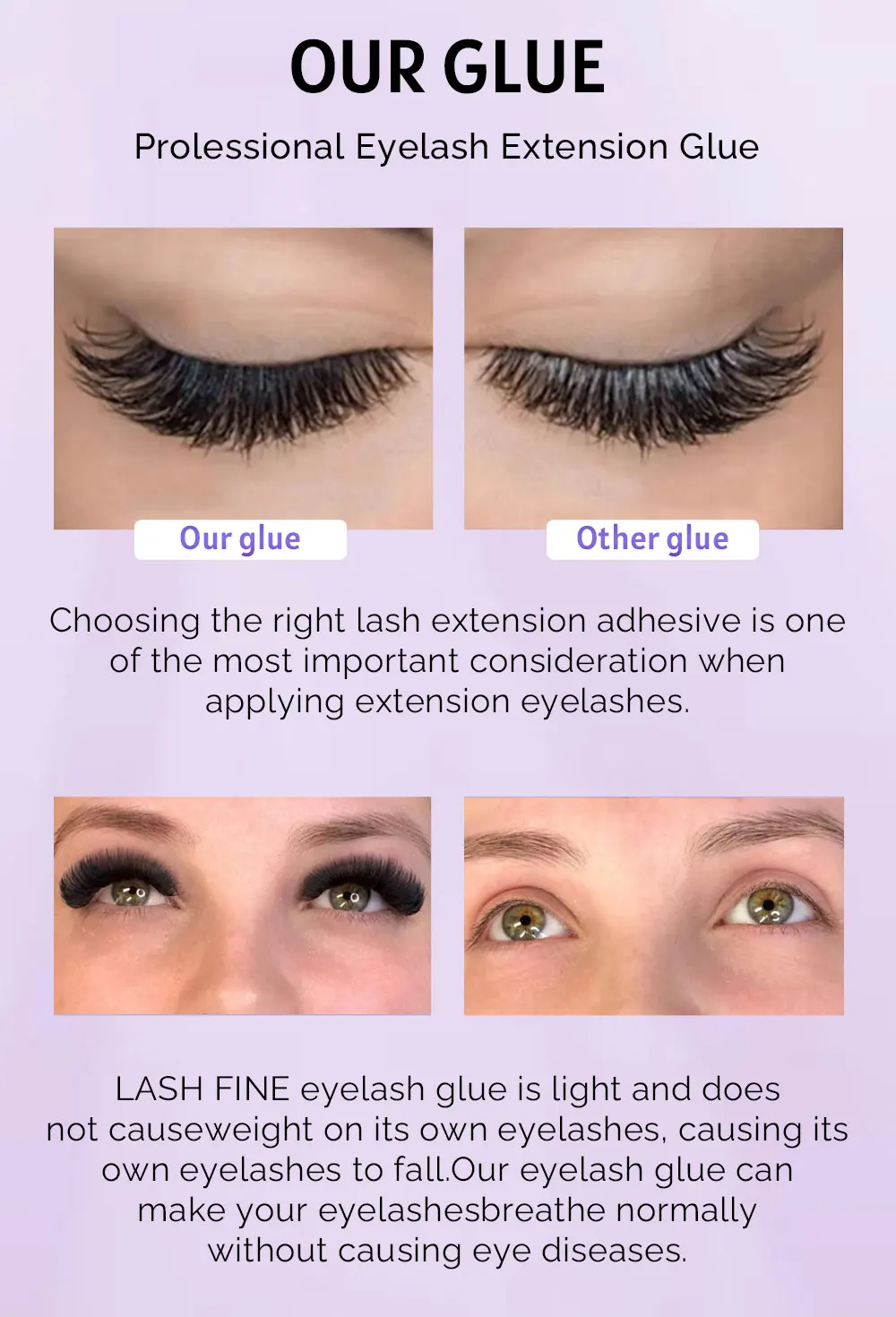 Lashfine Wholesale Microwave Uv Led Eyelash Extension Glue With Private Label Uv Lash Glue Uv