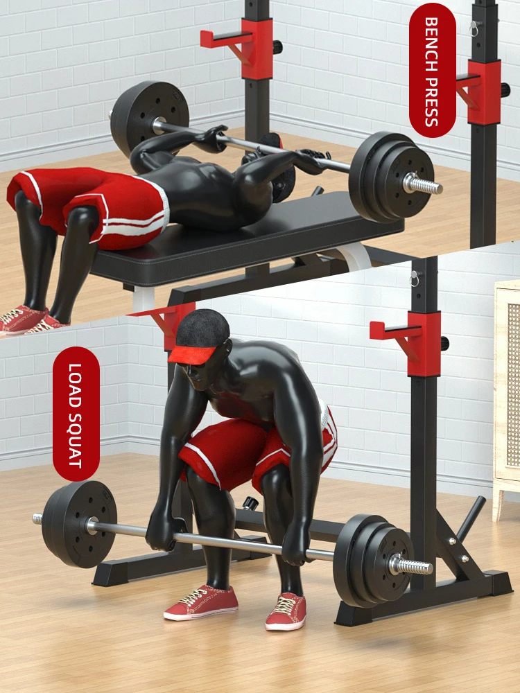RovyFota Squat Rack, Adjustable Barbell Rack Strength Training Barbell
