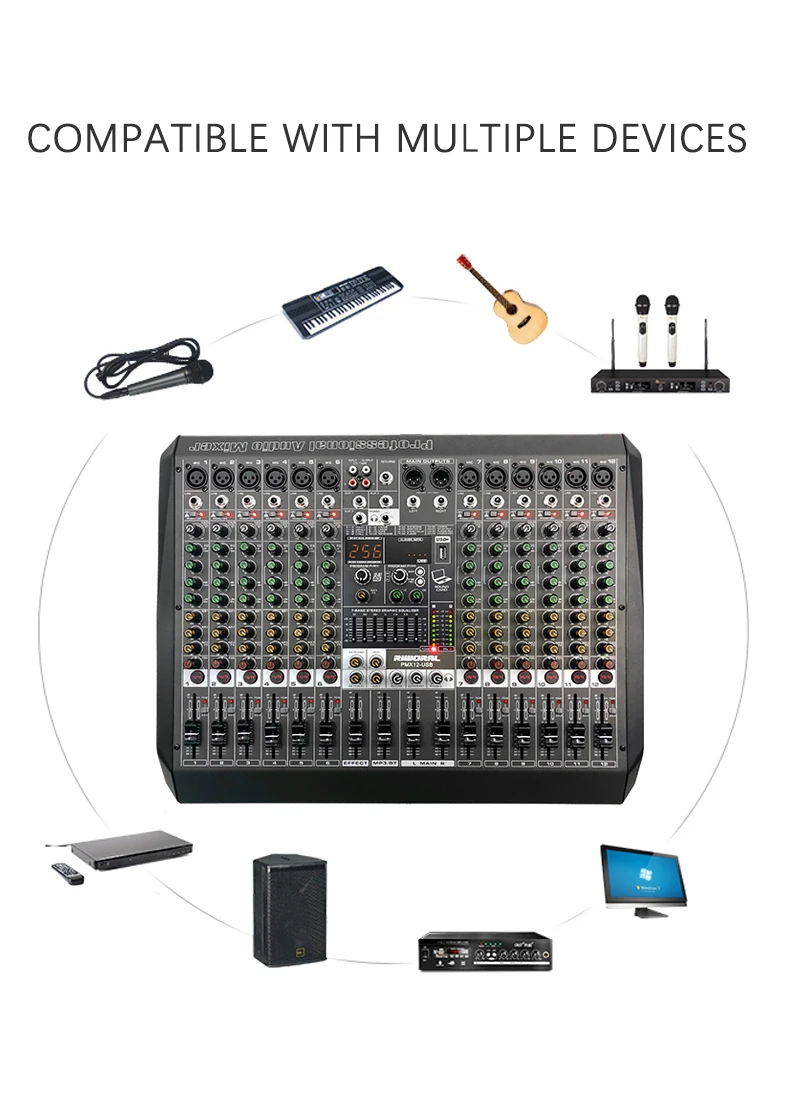 Pmx8 공장 직접 판매 성능 무대 오디오 믹서 사운드 8 채널 256dsp 48v 전문 디지털 믹서 Buy 디지털 오디오