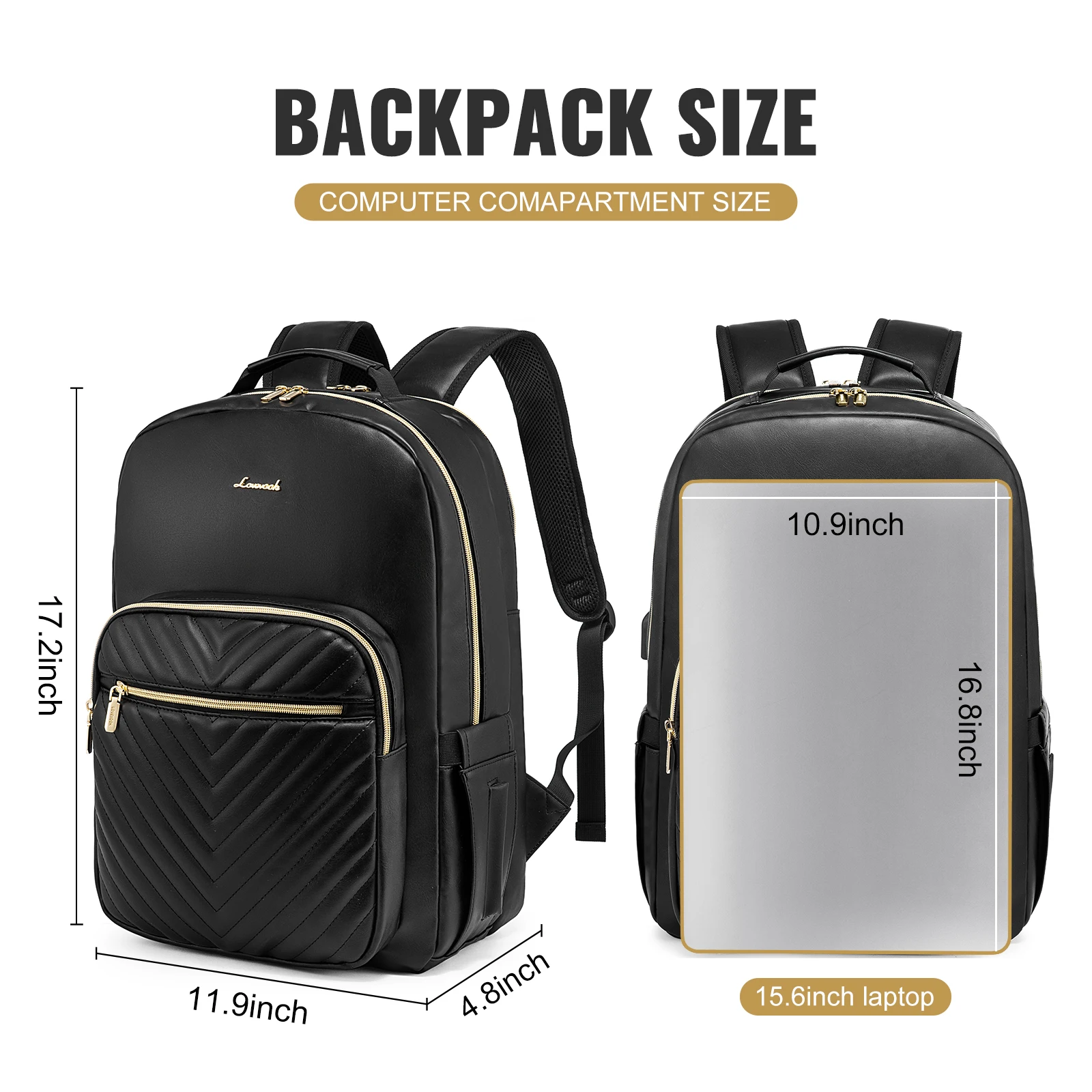 LOVEVOOK 2022 Wholesale Custom School Bags Large PU Leather 17in Women  Men Travel Bags Work Business Laptop Backpacks