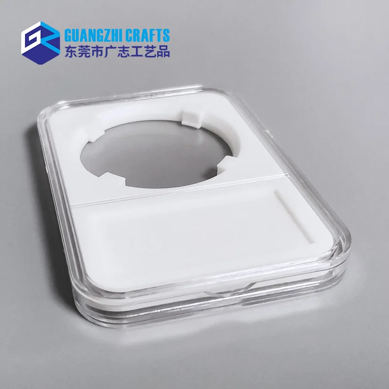 Rectangular Coin Storage Case Clear Plastic Coin Slab With White EVA Insert