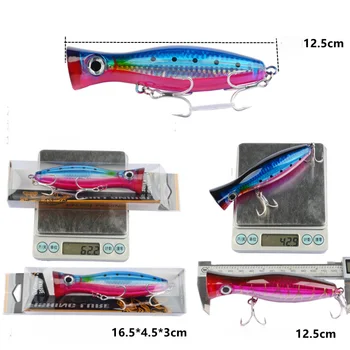 CHEERY 12.5cm 40g ABS Plastic Floating Big Popper Hard Bait Fishing Lure for Ocean Boat River Lake Stream Fishing – Popper – view 5