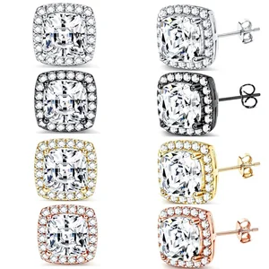 Halo Stud Earrings Natural Stone Stud Earrings Set for Women Men