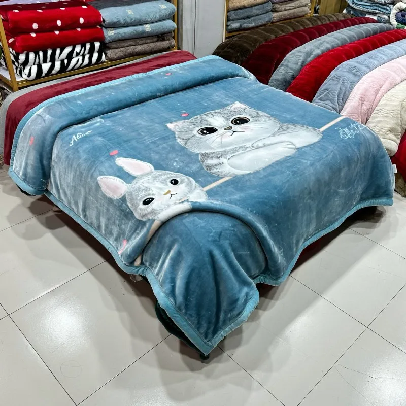 Korean Raschel Blanket Embossed Mink Blanket Super Soft Polyester Hot