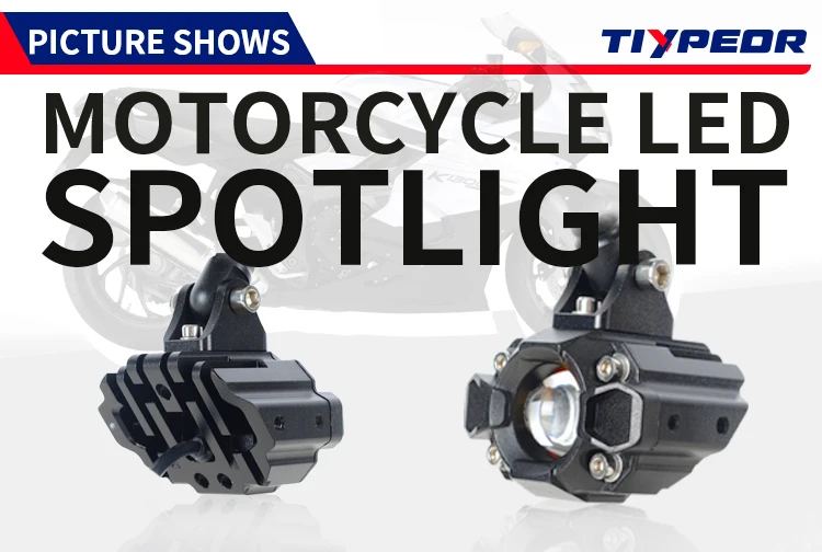 TIYPEOR High Power Motorcycle Spotlight Auxiliary Headlight LED Driving Fog Light High/Low Beam for Motorcycle Off-Road ATV UTV factory