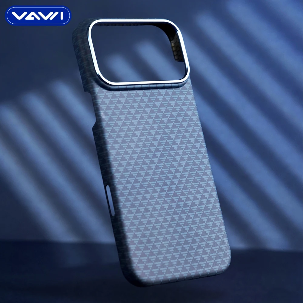 VAWI B343 Triangular Carbon Fiber Magnetic Phone case for iPhone 17 Pro Max Shockproof Phone case for Samsung for Huawei