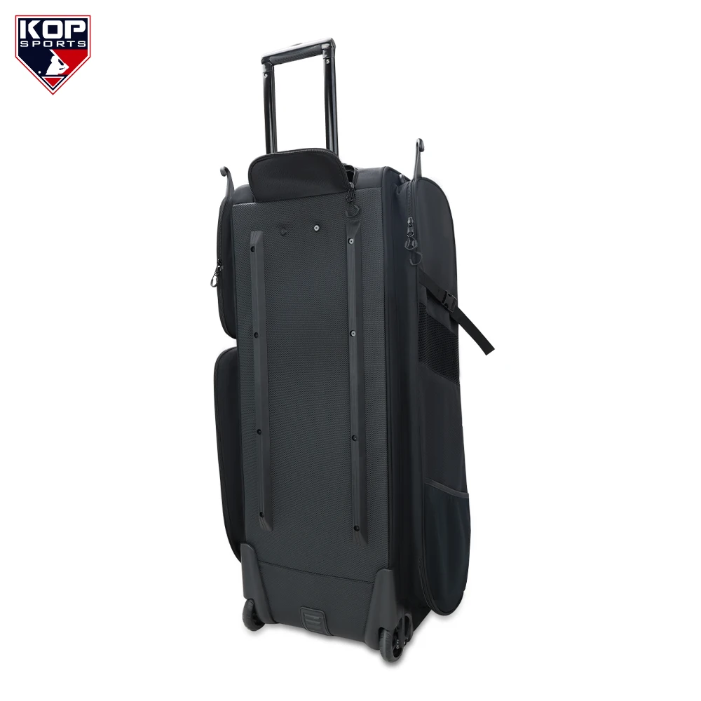 Large Storage Capacity Baseball Kit Bag Long Trolley Slowpitch Softball Gear Cooler Roller Equipment Bag with Wheels for Catcher