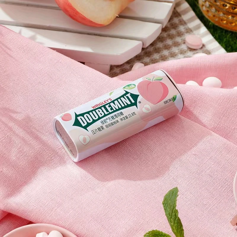 Оптовая продажа, жевательная резинка без сахара, 23,8 г, 35 шт., китайская жевательная резинка с ароматом белого персика и мяты