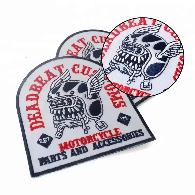 Iron on Personalized Design Custom Name Logo Metallic Yarn High Density Machine Embroidered Patches
