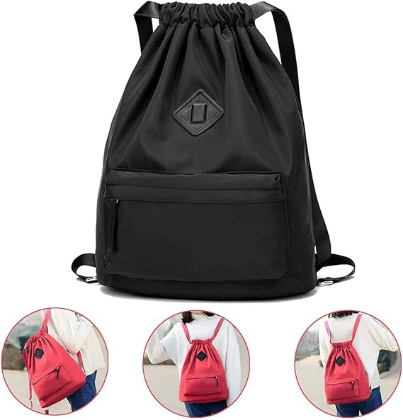 Custom Sport Style Drawstring Backpack Luxury Open PP Cotton Canvas Lining Padded Shoulder Strap Waterproof for Outdoor Use