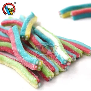 Factory Supply Sugar Coated Sour Liquorice Bricks Licorice Gummy Center Filled Sour Powder Candy