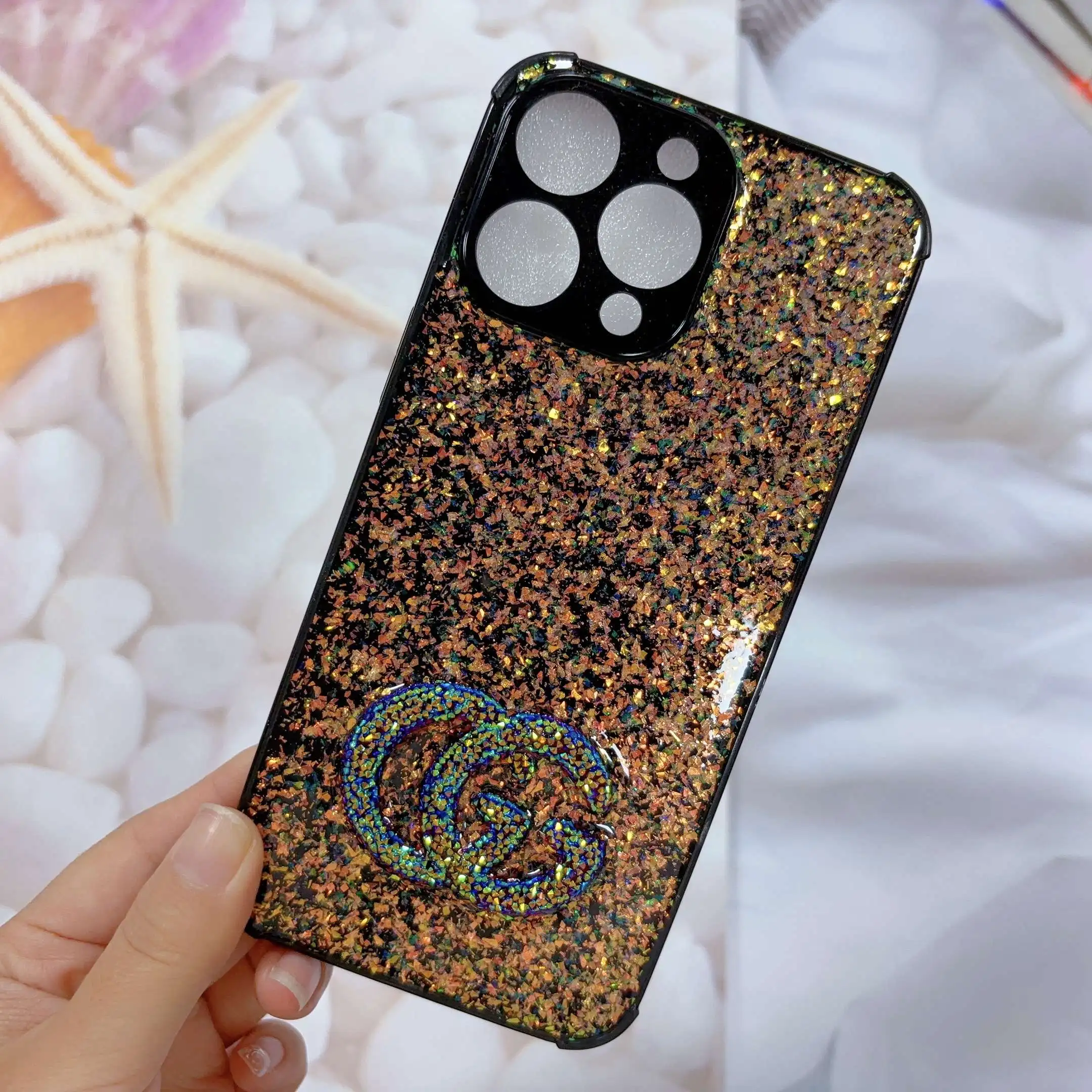 Customisable Girls Glitter Phone Case Shell Shockproof Cute Phone Cases for IPhone Oppo Itel Tecno Huawei