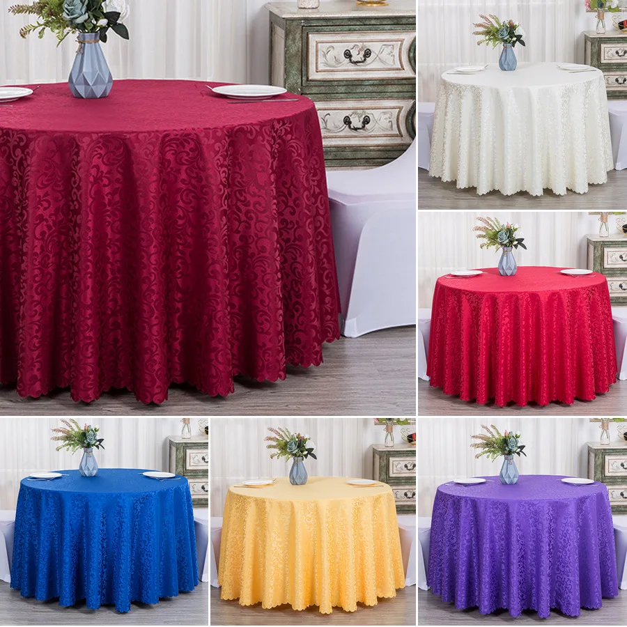 Tovaglia Quadrata In Raso Di Poliestere Violet Linen 183x183 Cm, Colore Bianco, Lusso Damascato, Resistente E Lavabile Per Matrimoni E Cene