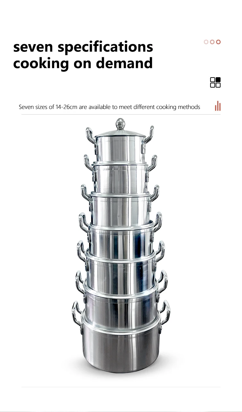 Hot Selling Africa Southeast Asia Style Kitchen 7 Piece Aluminum Pot