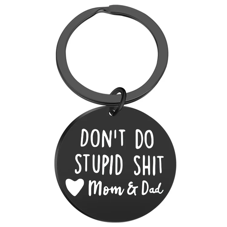 Funny keychain - Don't do stupid (poop emoji) - Don't do stupid