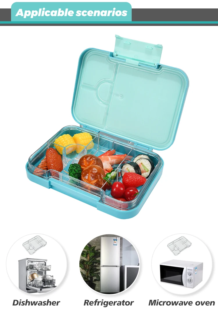 Rectangular Kids Cute Eco Lunch Box Friendly Lunch Box With 4/6 ...