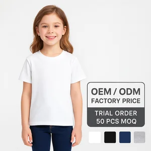 Wholesale Kids T Shirt Plain Cotton Boys and Girls Toddler Baby T-shirt Short Sleeve Children Clothing OEM Custom Logo