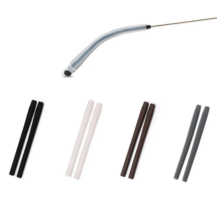 Punte In Silicone Antiscivolo Per Occhiali - Terminali Di Ricambio Per Aste Metalliche, Comfort E Presa Sicura, Grigio, 1 Paio