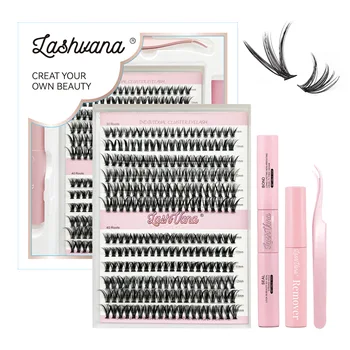 Private Label Individual C D Curl Cluster Lashes Diy Segment Lash Kit 3d Multi-layered Mink Eyelashes Cluster Lash Extensions