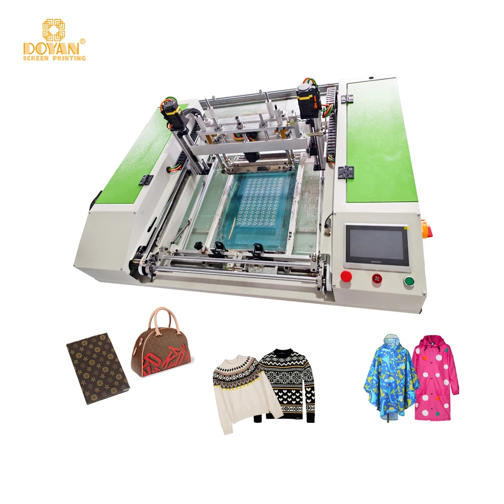 Good Quality Flat Automatic Line Table Screen Printing Machine With Moving Dryer for Long Table Printing