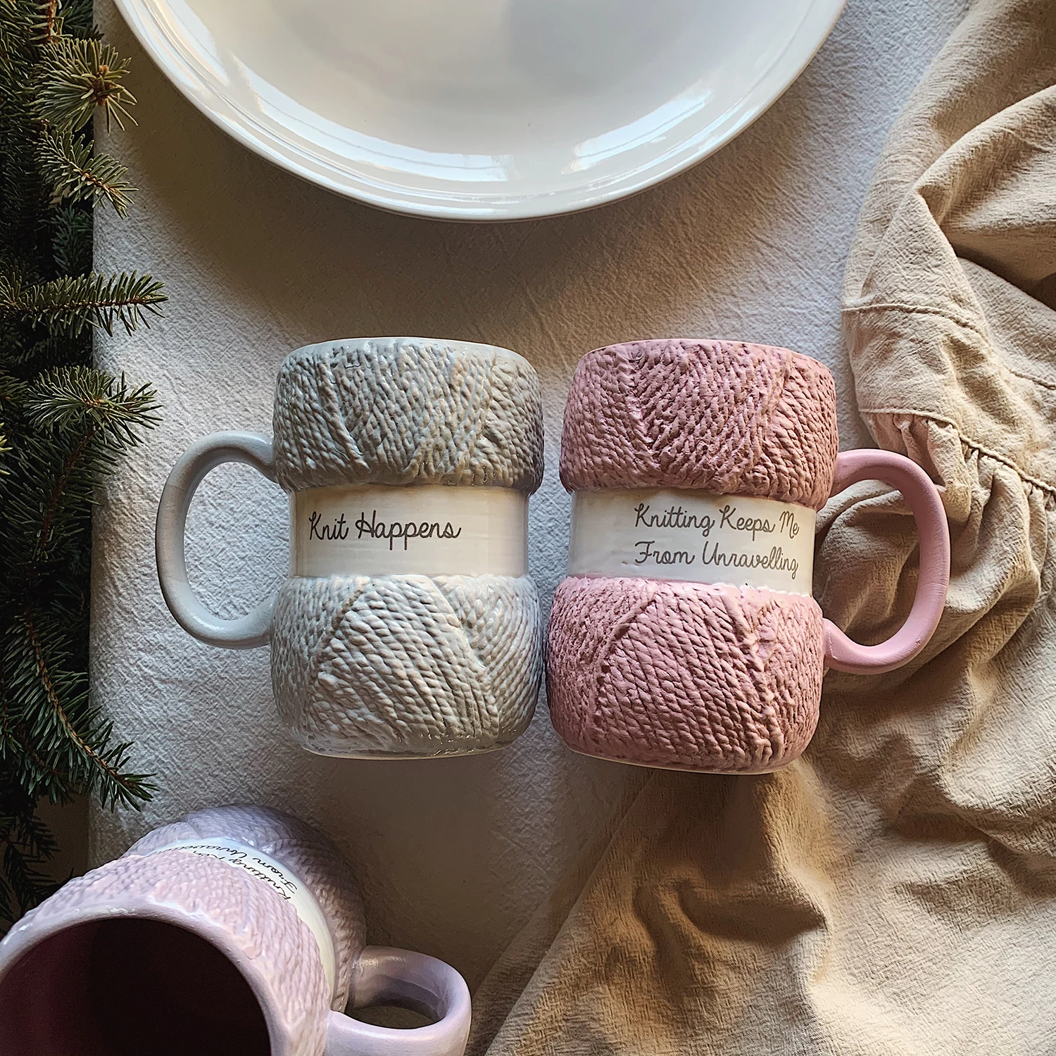 Custom Creative Colorful Wool Ceramics Coffee Mugs for Gift