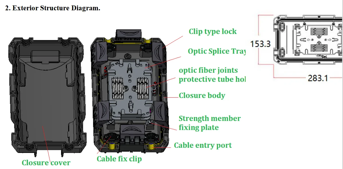 48 Cores H54-48C Inline Fiber Optic Splice Closure