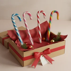 Daily Display Beautifully Packaged Holiday Fruit Flavored Candy Cane Candies 12G*12 Multi-Colored Ready to Eat