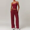 Red Vest + long sweatpants