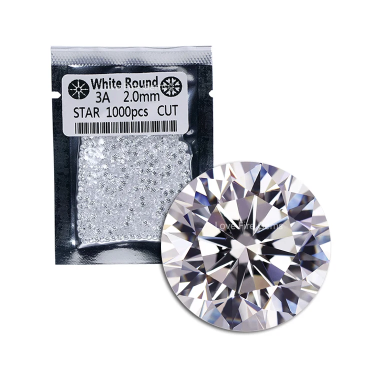 2.0mm Cubic Zirconia Stones - AAA Grade for Jewelry Making